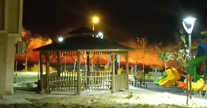 Derik’te korkutan yangın faciadan kıl payı dönüldü.