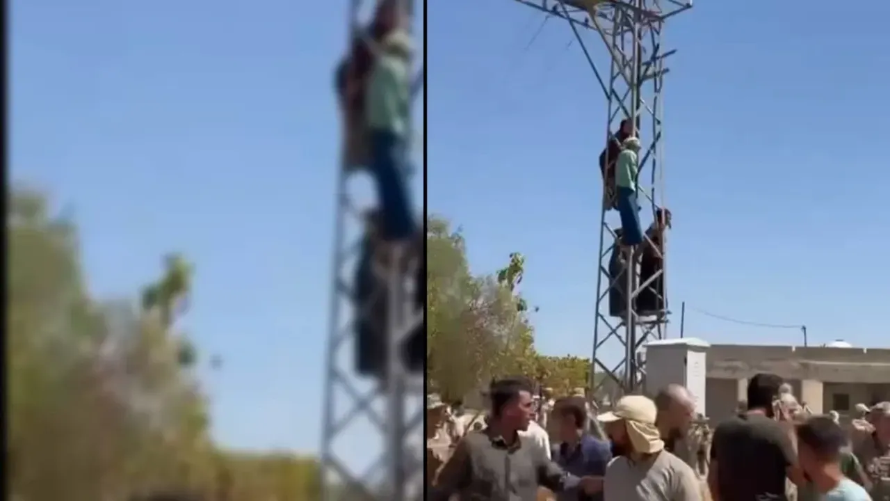 Derik’te DEDAŞ gerginliği sürüyor: Köylüler direklere tırmandı